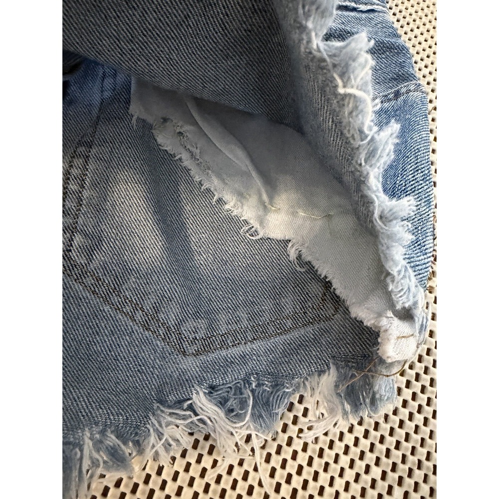 VTG Levis Cutoff Jean Shorts S Cheeky Raw Hem DIY Shortie Boho Festival Beach - Picture 6 of 12